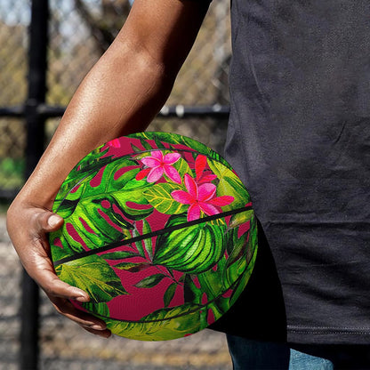 Pink Hawaiian Tropical Pattern Print Basketball