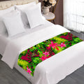Pink Hawaiian Tropical Pattern Print Bed Runner