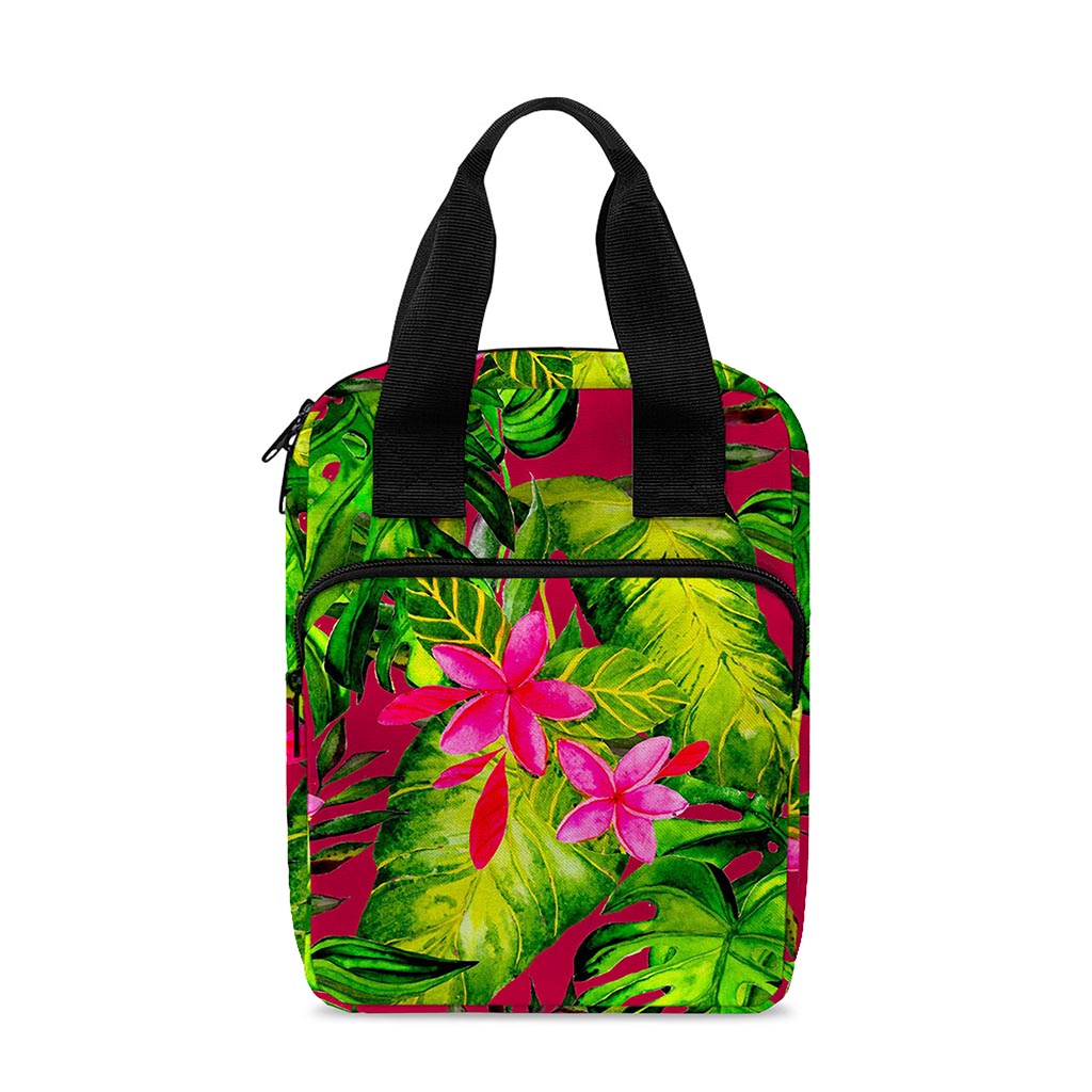 Pink Hawaiian Tropical Pattern Print Bible Tote Bag