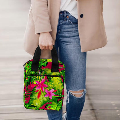 Pink Hawaiian Tropical Pattern Print Bible Tote Bag