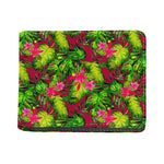 Pink Hawaiian Tropical Pattern Print Bifold Wallet
