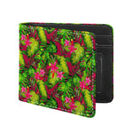 Pink Hawaiian Tropical Pattern Print Bifold Wallet