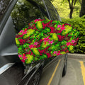 Pink Hawaiian Tropical Pattern Print Car Side Mirror Covers