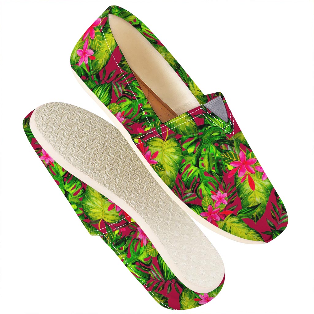 Pink Hawaiian Tropical Pattern Print Casual Shoes
