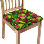 Pink Hawaiian Tropical Pattern Print Chair Cushion Cover