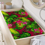 Pink Hawaiian Tropical Pattern Print Changing Pad Cover