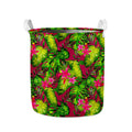 Pink Hawaiian Tropical Pattern Print Collapsible Laundry Basket