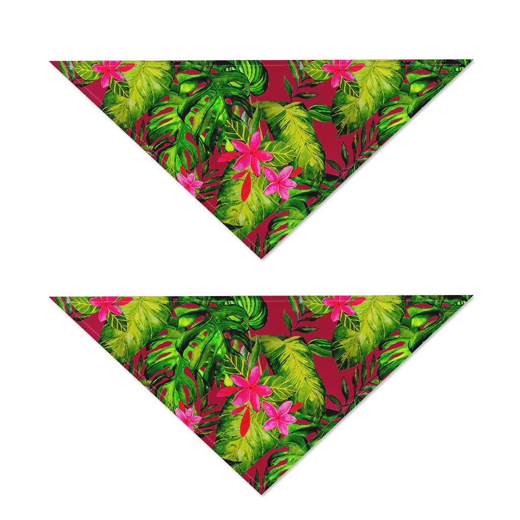 Pink Hawaiian Tropical Pattern Print Dog Bandana