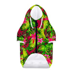 Pink Hawaiian Tropical Pattern Print Dog Zip Up Hoodie