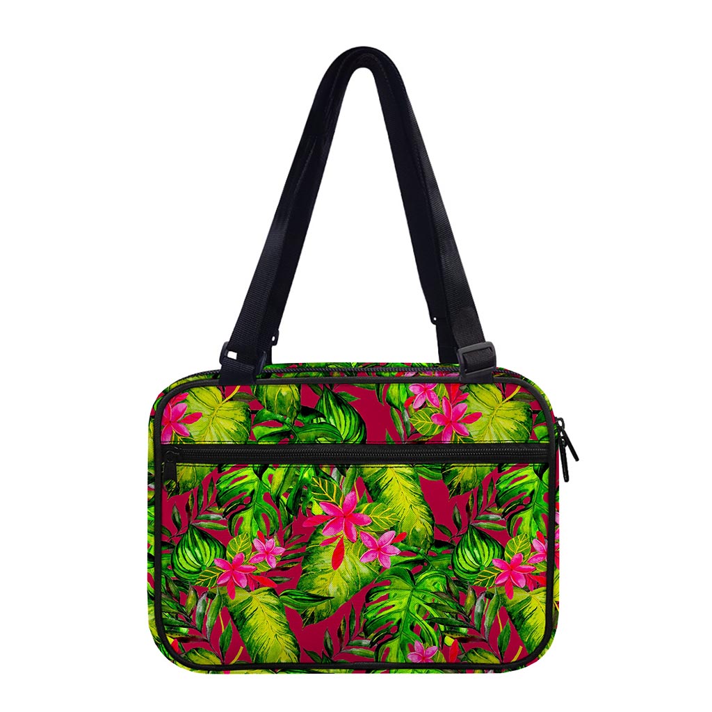 Pink Hawaiian Tropical Pattern Print Double Strap Bible Bag