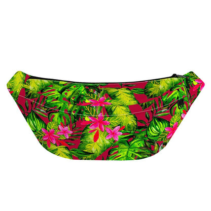 Pink Hawaiian Tropical Pattern Print Fanny Pack