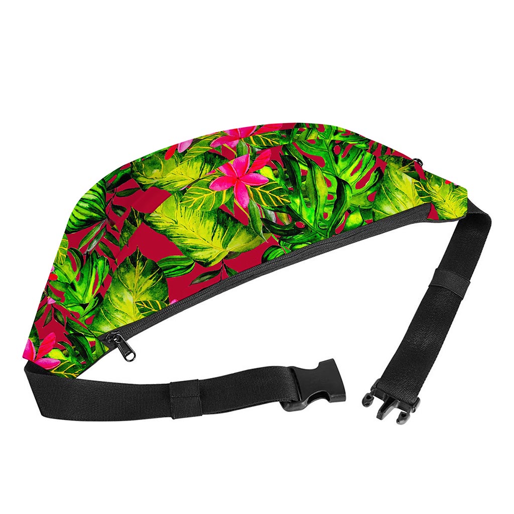 Pink Hawaiian Tropical Pattern Print Fanny Pack