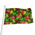 Pink Hawaiian Tropical Pattern Print Flag