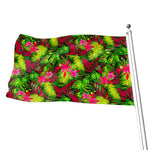 Pink Hawaiian Tropical Pattern Print Flag