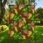 Pink Hawaiian Tropical Pattern Print Garden Flag