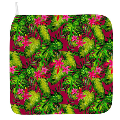Pink Hawaiian Tropical Pattern Print Hand Towel