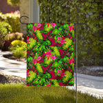 Pink Hawaiian Tropical Pattern Print House Flag