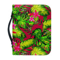 Pink Hawaiian Tropical Pattern Print Leather Bible Cover