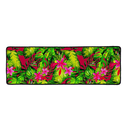 Pink Hawaiian Tropical Pattern Print Long Kitchen Mat