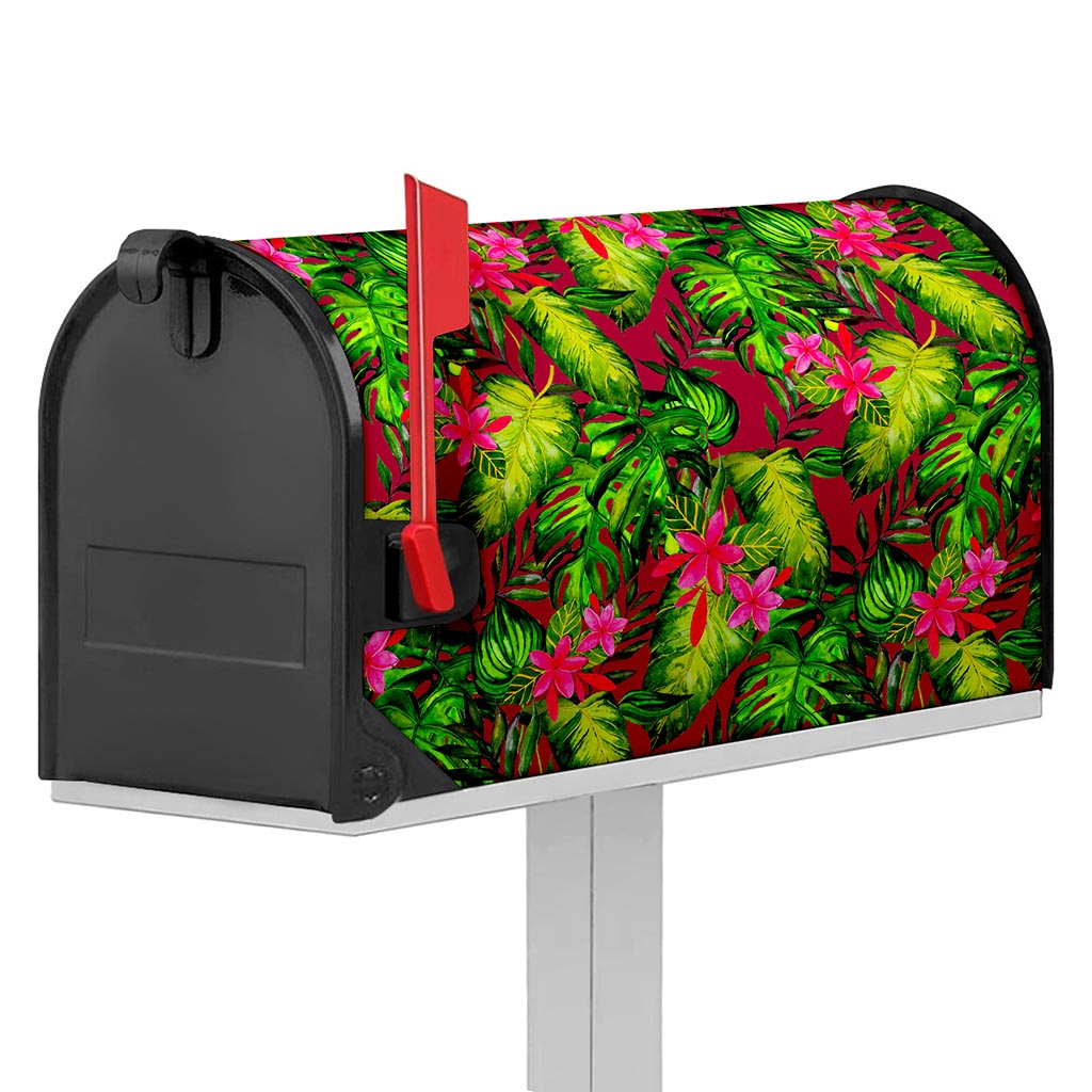Pink Hawaiian Tropical Pattern Print Mailbox Cover