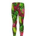 Pink Hawaiian Tropical Pattern Print Men's Leggings