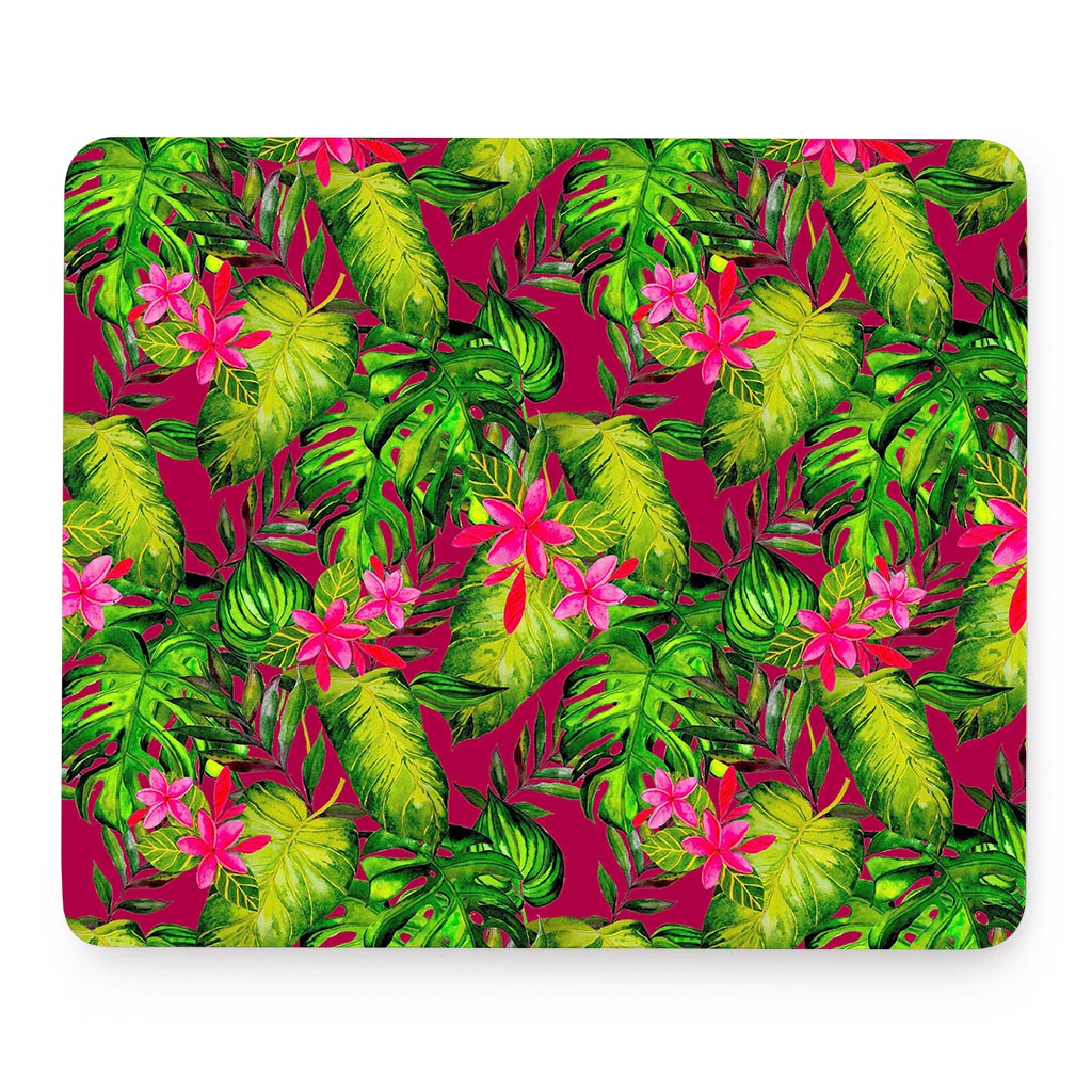 Pink Hawaiian Tropical Pattern Print Mouse Pad