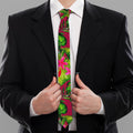 Pink Hawaiian Tropical Pattern Print Necktie