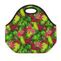 Pink Hawaiian Tropical Pattern Print Neoprene Lunch Bag