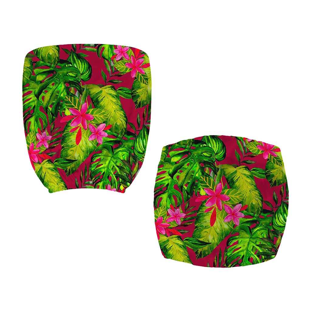Pink Hawaiian Tropical Pattern Print Office Chair Cover