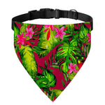 Pink Hawaiian Tropical Pattern Print Over The Collar Dog Bandana