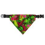 Pink Hawaiian Tropical Pattern Print Over The Collar Dog Bandana