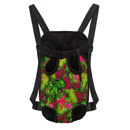 Pink Hawaiian Tropical Pattern Print Pet Carrier Backpack