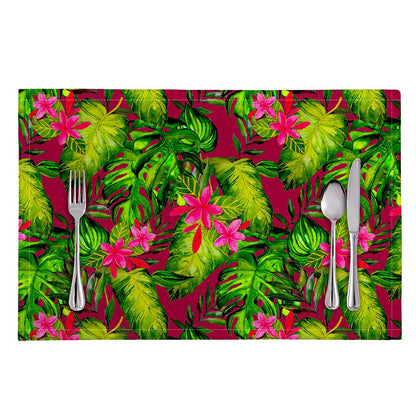 Pink Hawaiian Tropical Pattern Print Placemat