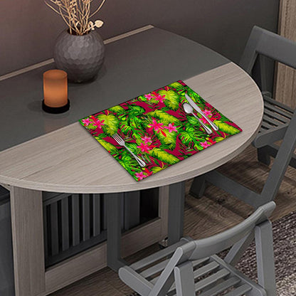 Pink Hawaiian Tropical Pattern Print Placemat