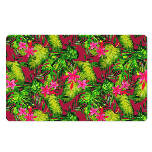 Pink Hawaiian Tropical Pattern Print Polyester Doormat