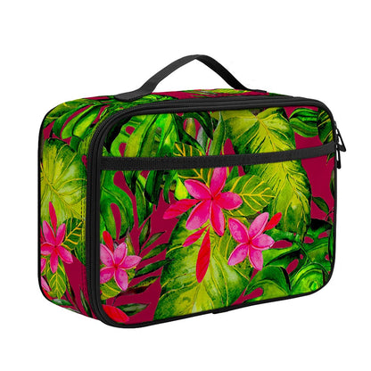 Pink Hawaiian Tropical Pattern Print Portable Lunch Bag