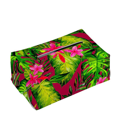 Pink Hawaiian Tropical Pattern Print Rectangle Tissue Box Cover