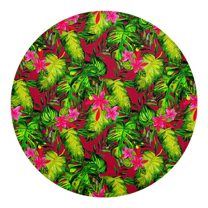 Pink Hawaiian Tropical Pattern Print Round Blanket