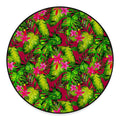 Pink Hawaiian Tropical Pattern Print Round Floor Mat