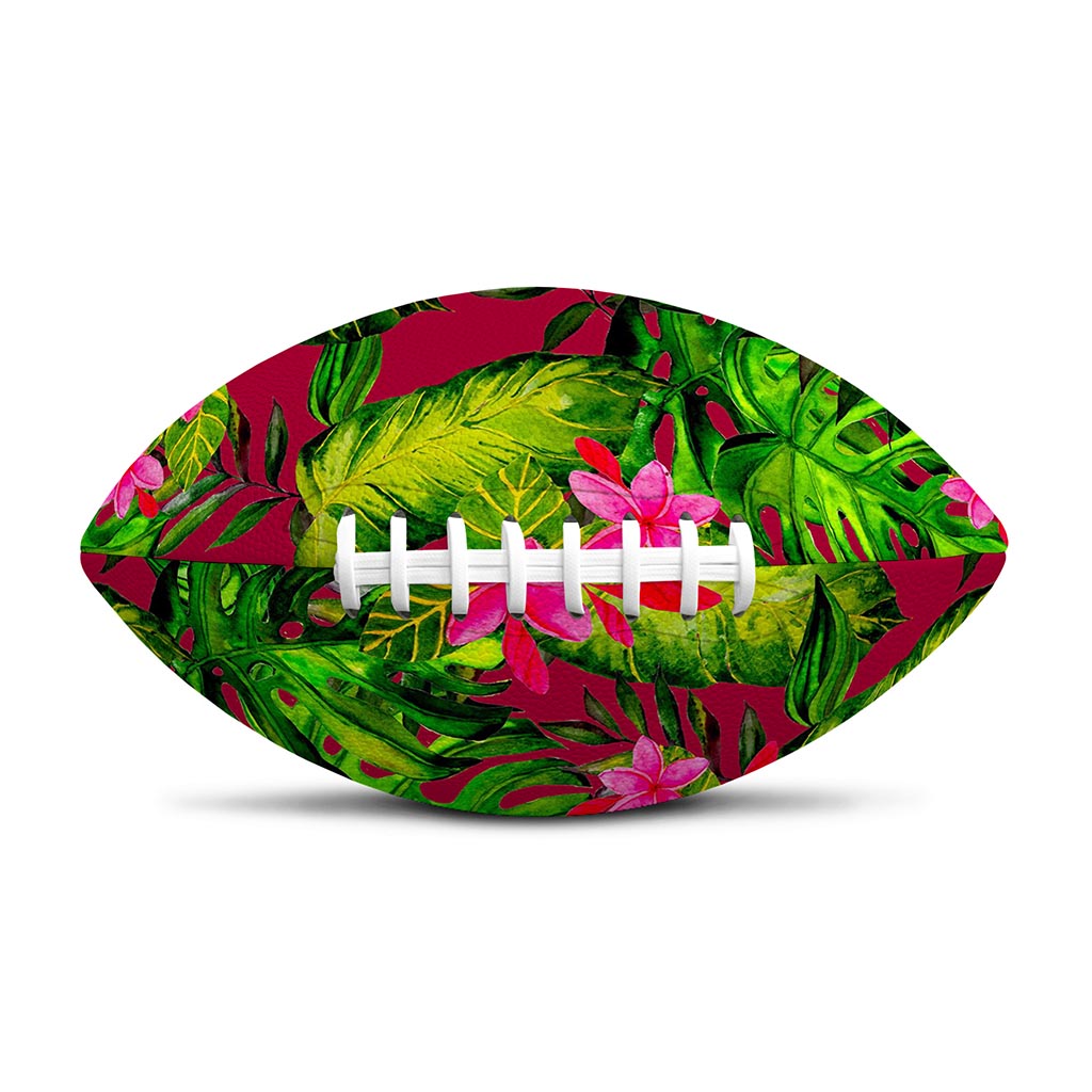 Pink Hawaiian Tropical Pattern Print Rugby Ball