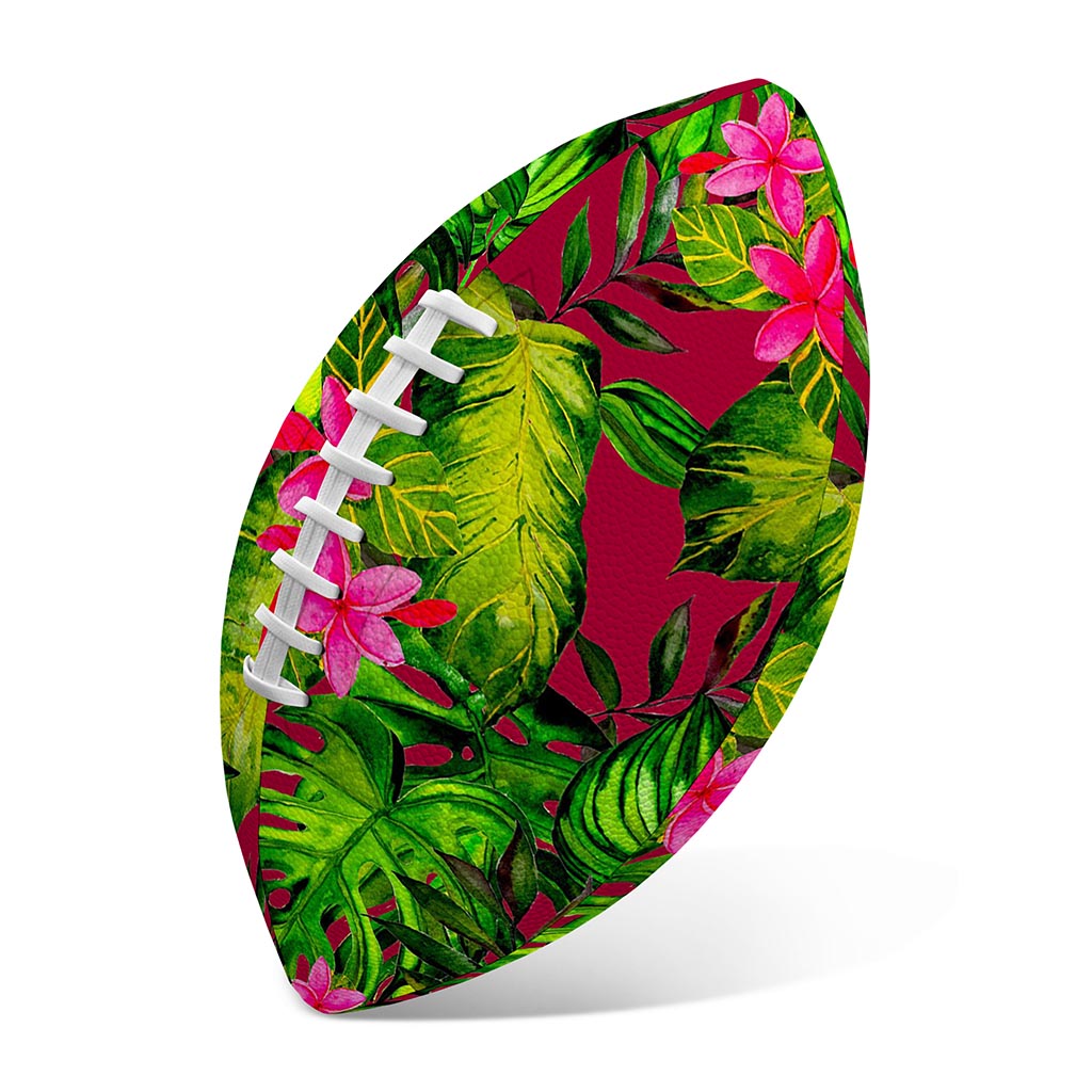 Pink Hawaiian Tropical Pattern Print Rugby Ball