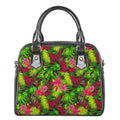 Pink Hawaiian Tropical Pattern Print Shoulder Handbag