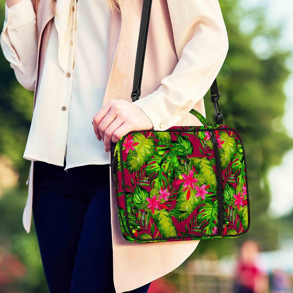 Pink Hawaiian Tropical Pattern Print Shoulder Strap Bible Bag