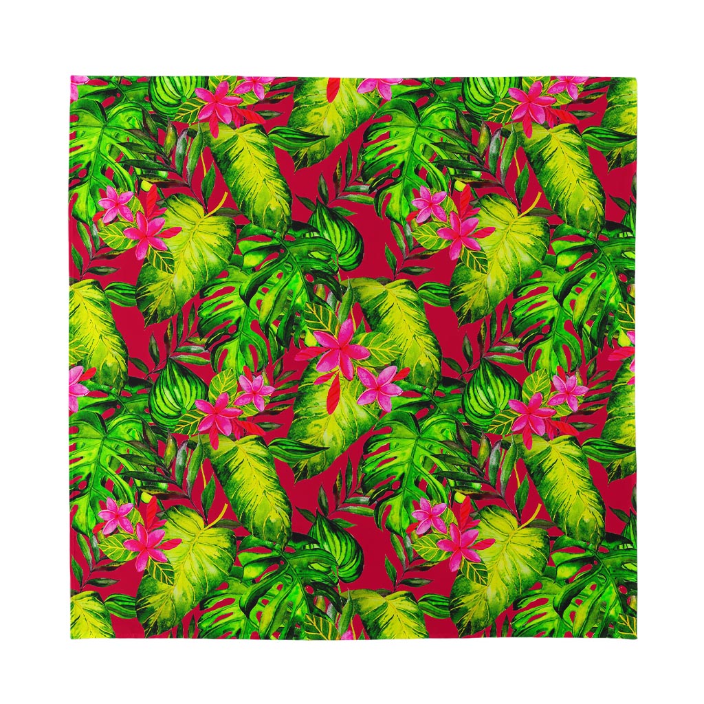 Pink Hawaiian Tropical Pattern Print Silk Bandana