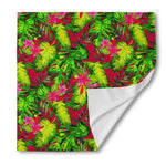 Pink Hawaiian Tropical Pattern Print Silk Bandana