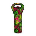 Pink Hawaiian Tropical Pattern Print Single Neoprene Wine Tote
