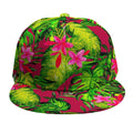 Pink Hawaiian Tropical Pattern Print Snapback Cap