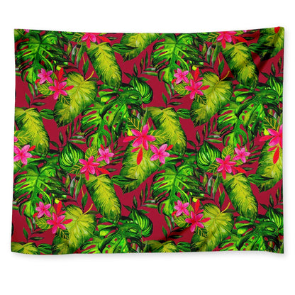 Pink Hawaiian Tropical Pattern Print Tapestry