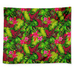 Pink Hawaiian Tropical Pattern Print Tapestry