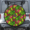 Pink Hawaiian Tropical Pattern Print Tire Cover With Camera Hole